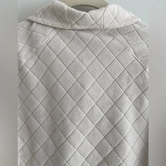 COLUMBIA Cream 1/4 Zip Fleece Diamond Patterned Sweater Size XS - Picture 12 of 14